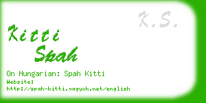 kitti spah business card